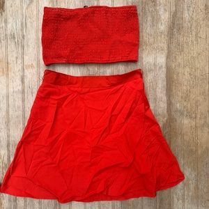 Red top and skirt set L